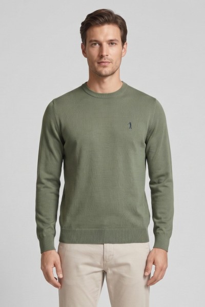 US Golf Club maglia girocollo in cotone con logo ricamato Matteo MA2604 [f160e91f]