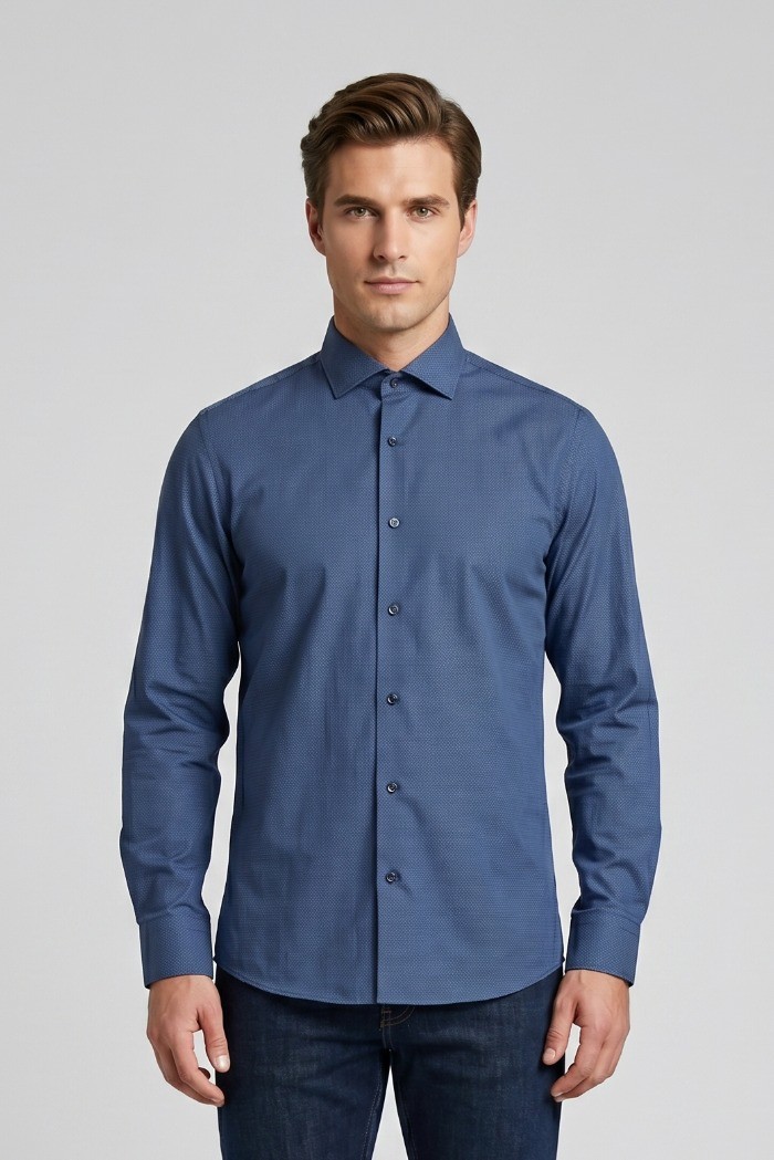 Vipa Camiceria camicia in cotone a pois Guana [cebe6abd]