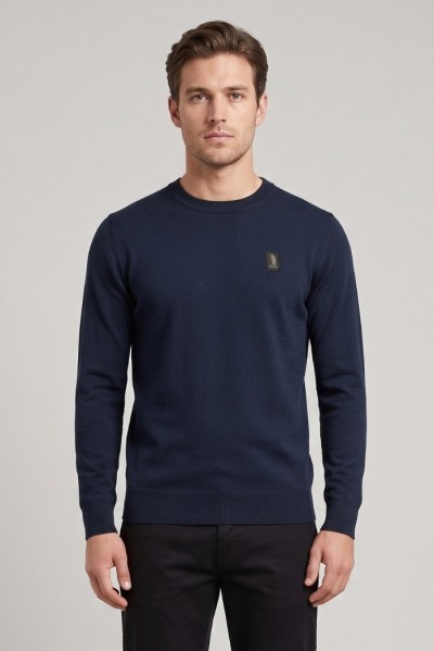 Refrigue maglia girocollo con logo patch R4059M261 — 805219040079881_2