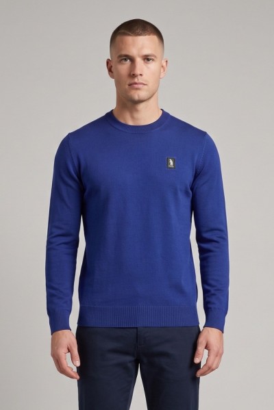 Refrigue maglia girocollo con logo patch R4059M261 [2c0a4372]