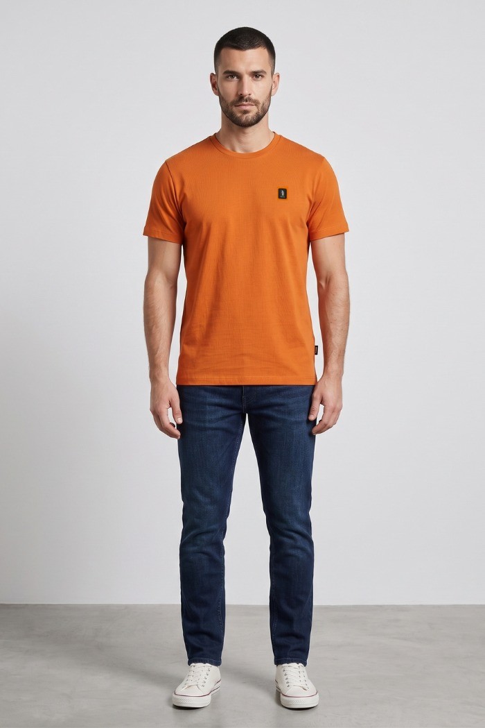 Refrigue t-shirt in jersey con logo patch R4529M261 [1f89d19a]
