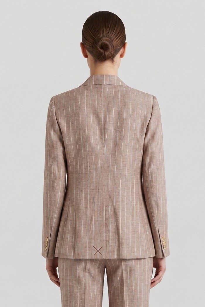Markup tailleur gessato in misto lino e cotone MW1660003 [d811c43e]