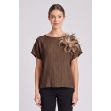 Maidoma blusa in viscosa stretch con dettaglio piume pe26f183/ma8449 [c49eb711]