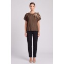 Maidoma blusa in viscosa stretch con dettaglio piume pe26f183/ma8449 [aaa53518]
