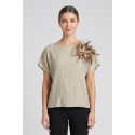 Maidoma blusa in viscosa stretch con dettaglio piume pe26f183/ma8449 [dffdd1bf]