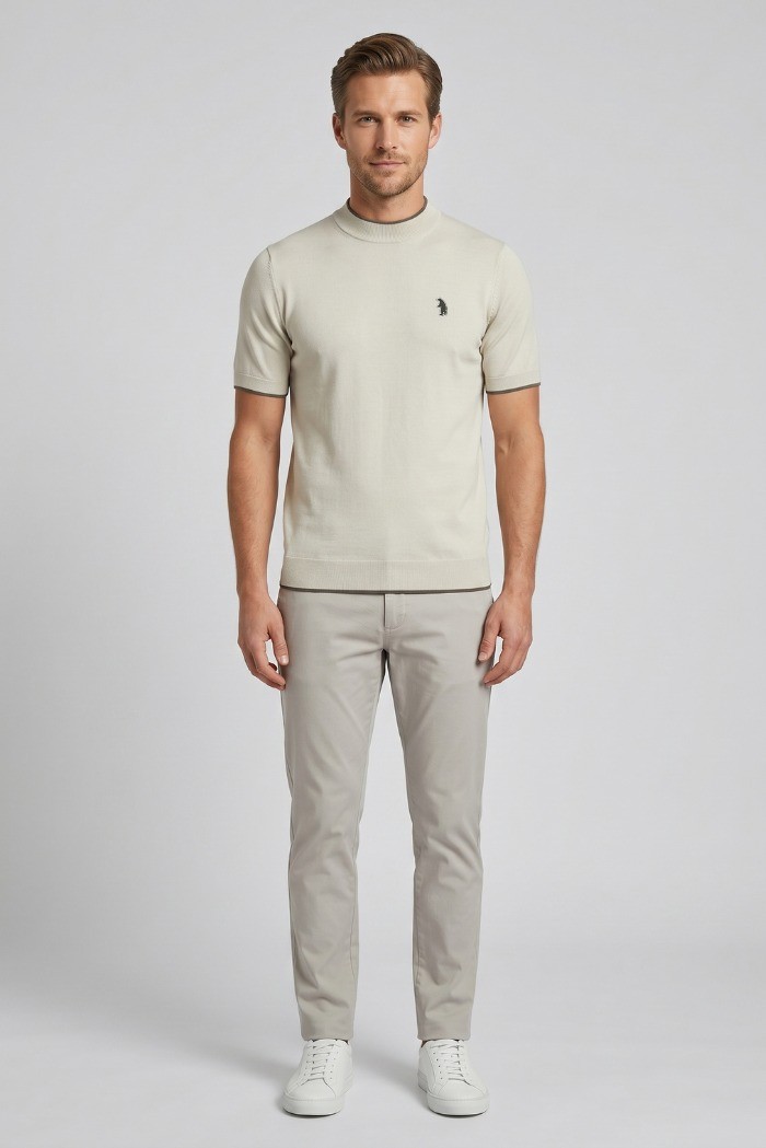 Refrigue maglia in filo di cotone con contrasti R4064M261 [c5cf9be1]