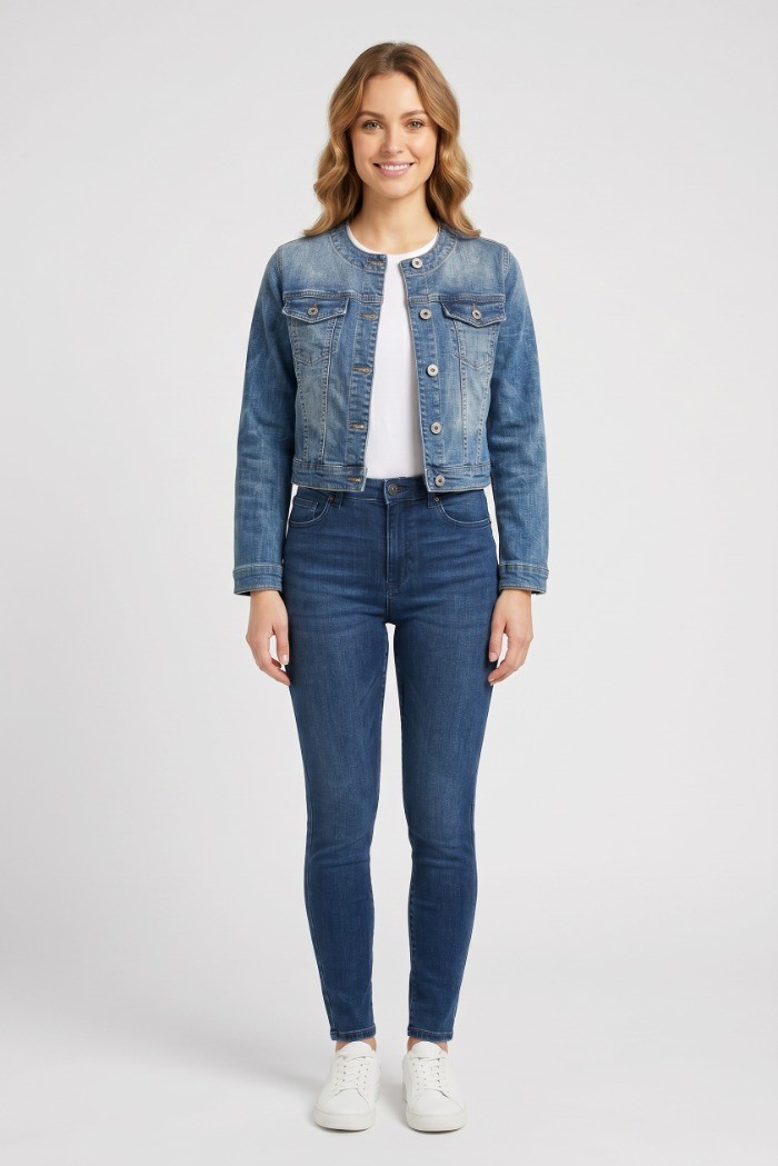 PDK giubbino in denim di cotone stretch 2225PGJ9566 [cf90c63d]