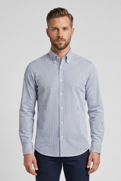 Vipa Camiceria camicia botton down rigata in cotone David — 805219040079049_1