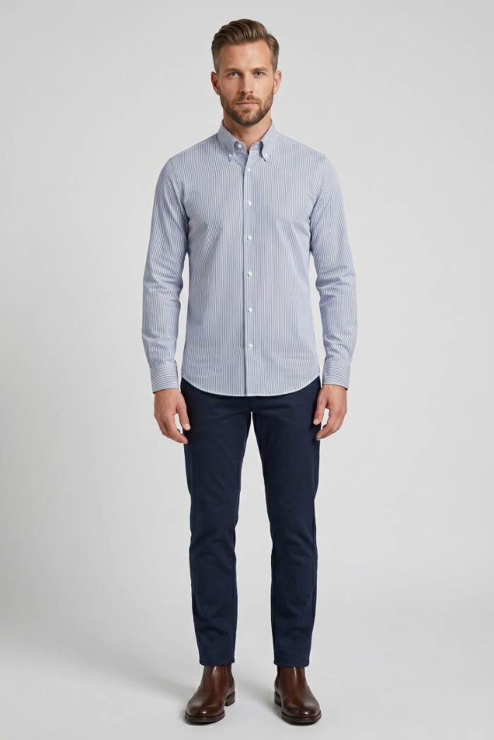 Vipa Camiceria camicia botton down rigata in cotone David [e9be7755]