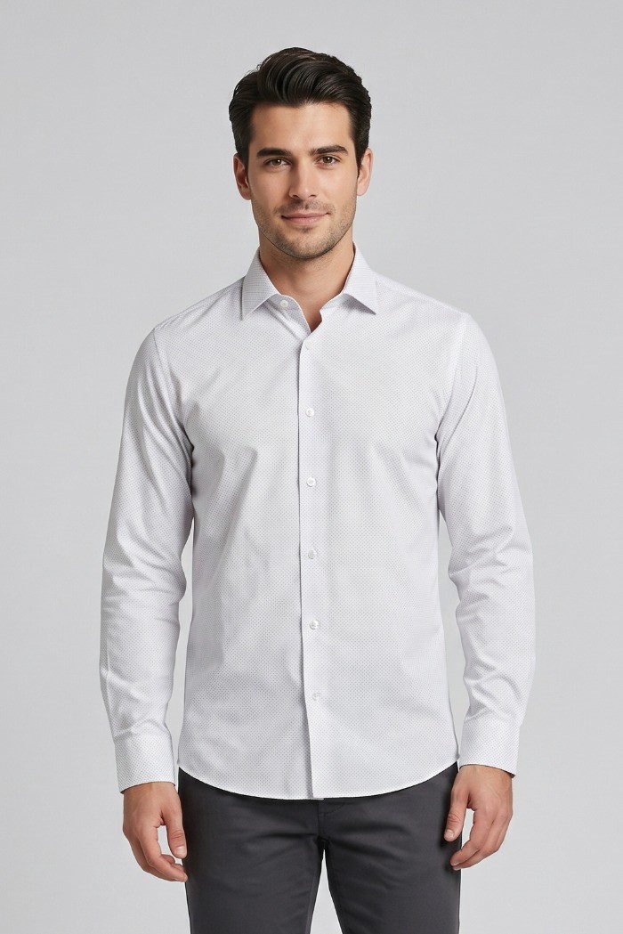 Vipa Camiceria camicia a pois in cotone Trame [d200b49e]