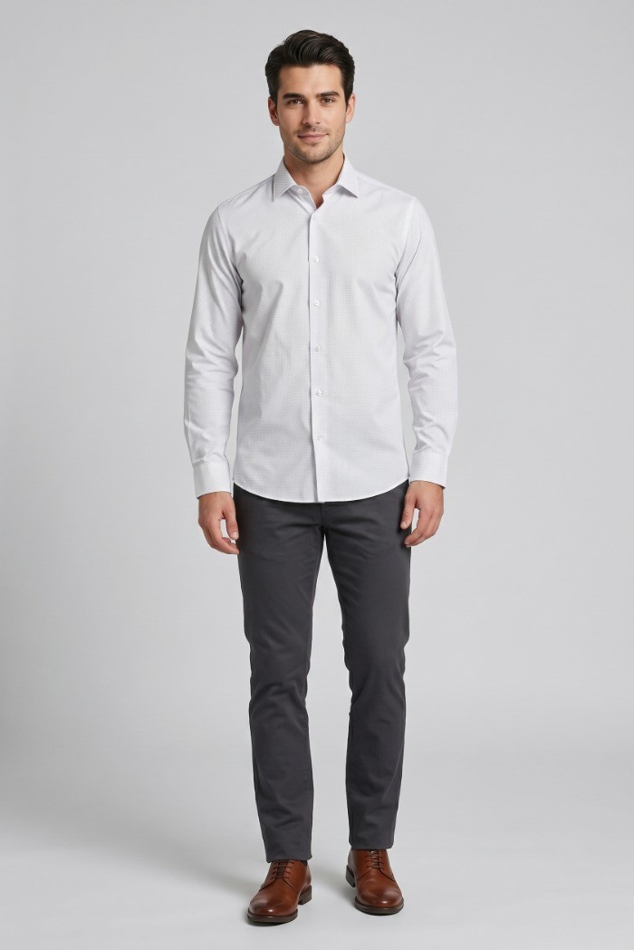 Vipa Camiceria camicia a pois in cotone Trame [bc3b3697]