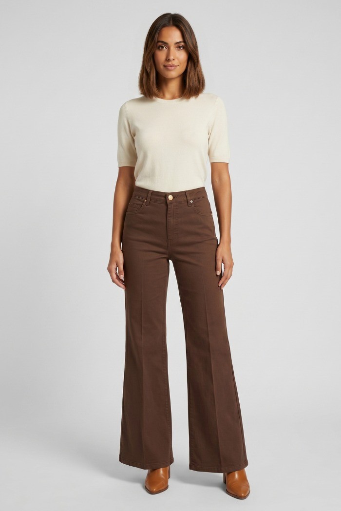 Fly Girl pantalone flare in cotone stretch 31329/02 [5ba7322c]