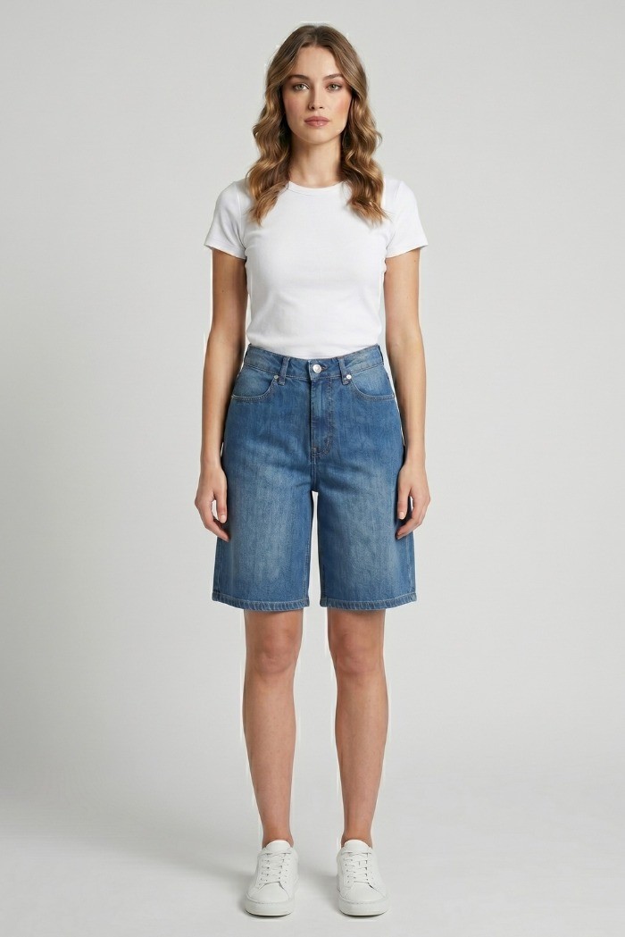 Markup bermuda in denim di cotone MW1650019 [93fc37a2]