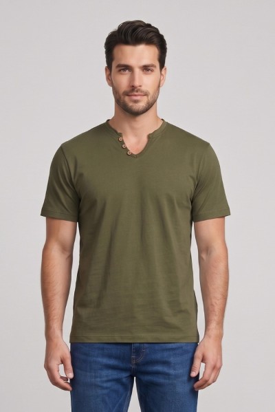 Urban Ring t-shirt in jersey di cotone con bottoni sul collo UR1110042 — 805219040079692_3