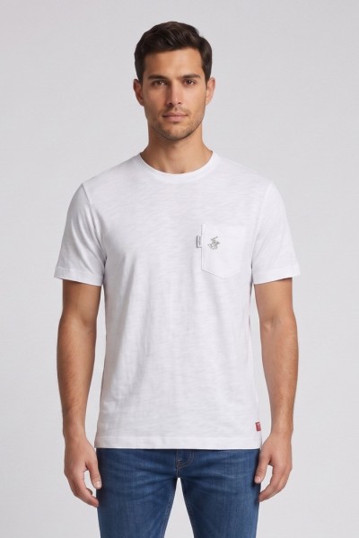 Beverly Hills Polo Club t-shirt in jersey di cotone con taschino TS450040 [84848467]