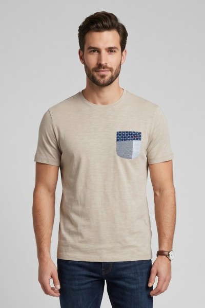 Guy t-shirt in jersey di cotone con taschino Cabrio118-sb M49889 — 805219040079776_1