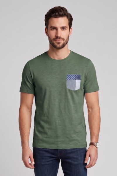 Guy t-shirt in jersey di cotone con taschino Cabrio118-sb M49889 — 805219040079776_2