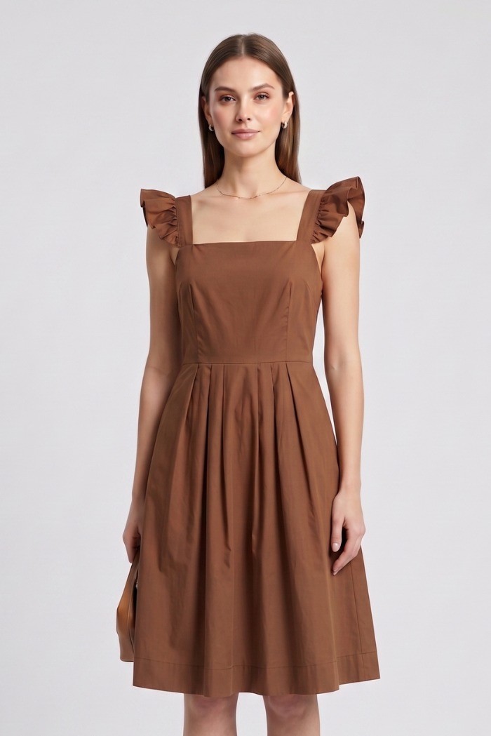 Fresh Flower abito in popeline di cotone con ruches FD618 [4e839754]