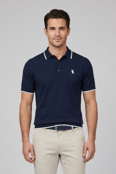 Refrigue polo in filo di cotone con contrasti R5012M261 [7d9dcb54]
