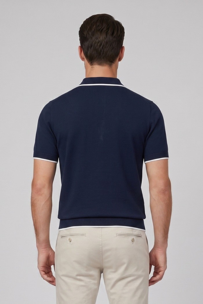 Refrigue polo in filo di cotone con contrasti R5012M261 [a4bb8859]
