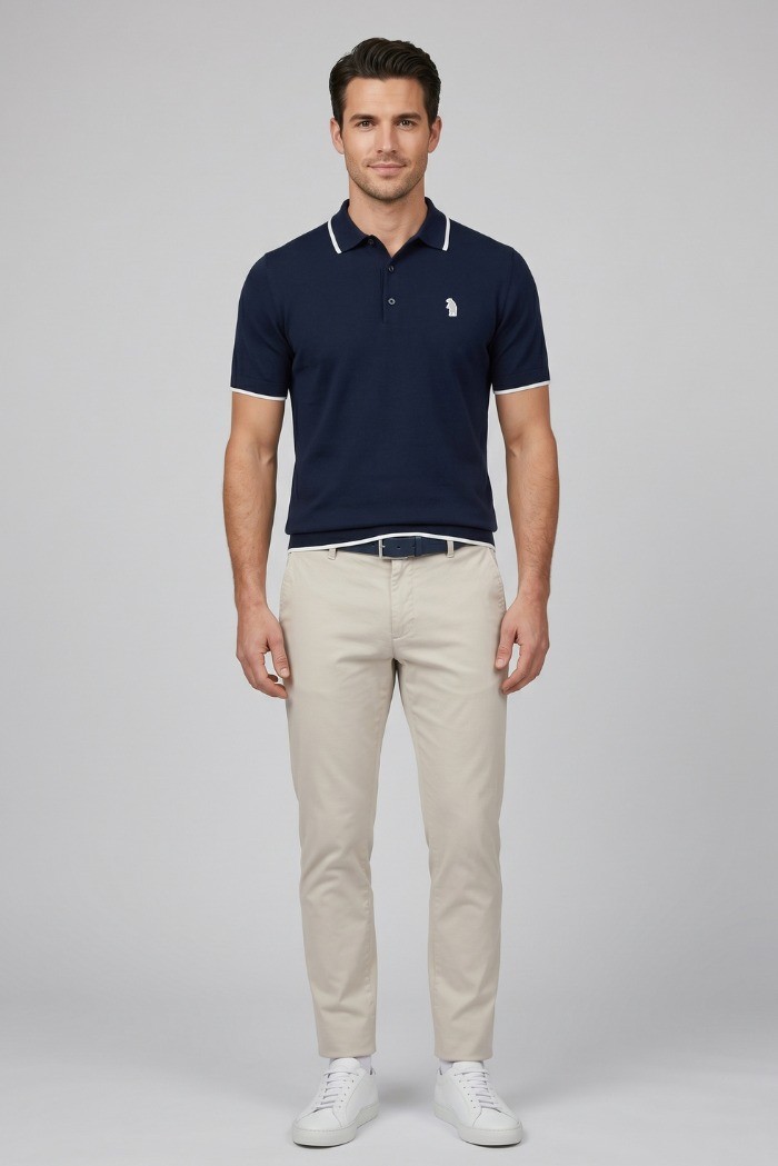 Refrigue polo in filo di cotone con contrasti R5012M261 [13a6495d]