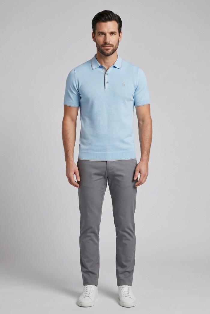 Refrigue polo in filo di cotone con contrasti R5012M261 [1bf4398e]