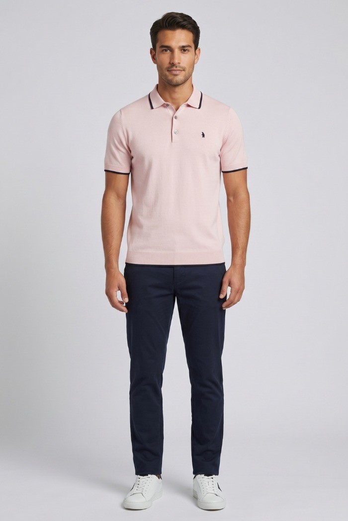 Refrigue polo in filo di cotone con contrasti R5012M261 [e1f7e417]