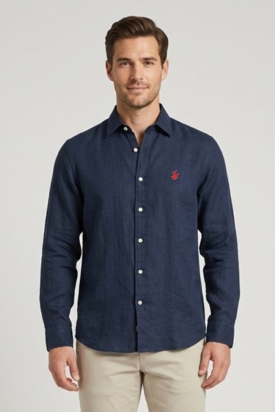 Beverly Hills Polo Club camicia in lino Uran [66d0b16f]