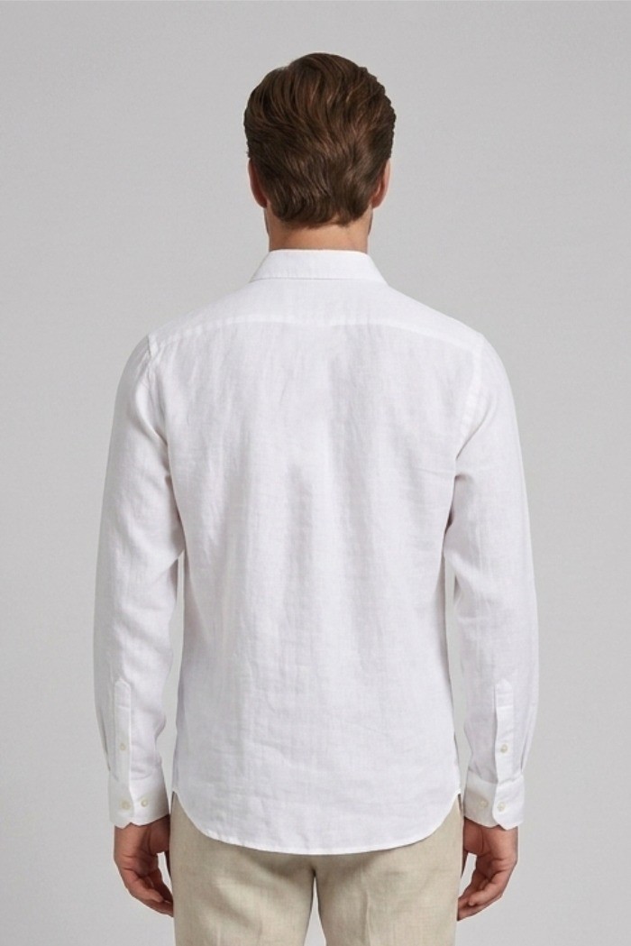 Guy camicia botton down in lino Custom919x-1211 M50090 [3dbab740]