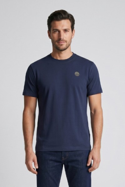 North Sails t-shirt in jersey di cotone stretch con logo patch 693156 — 805219040079906_2