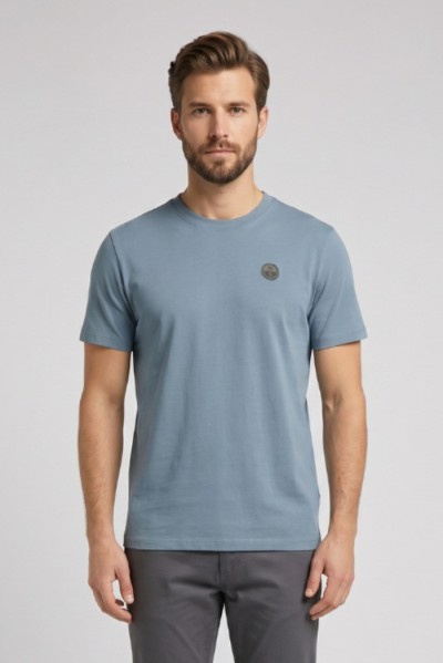 North Sails t-shirt in jersey di cotone stretch con logo patch 693156 — 805219040079906_3