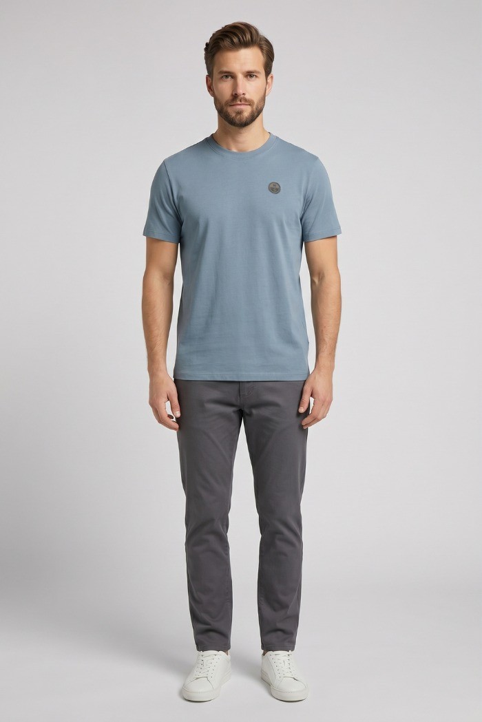 North Sails t-shirt in jersey di cotone stretch con logo patch 693156 [4e192ea8]