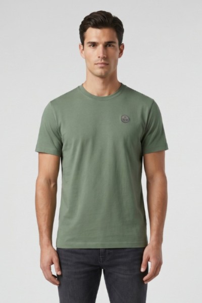 North Sails t-shirt in jersey di cotone stretch con logo patch 693156 [d2080e91]