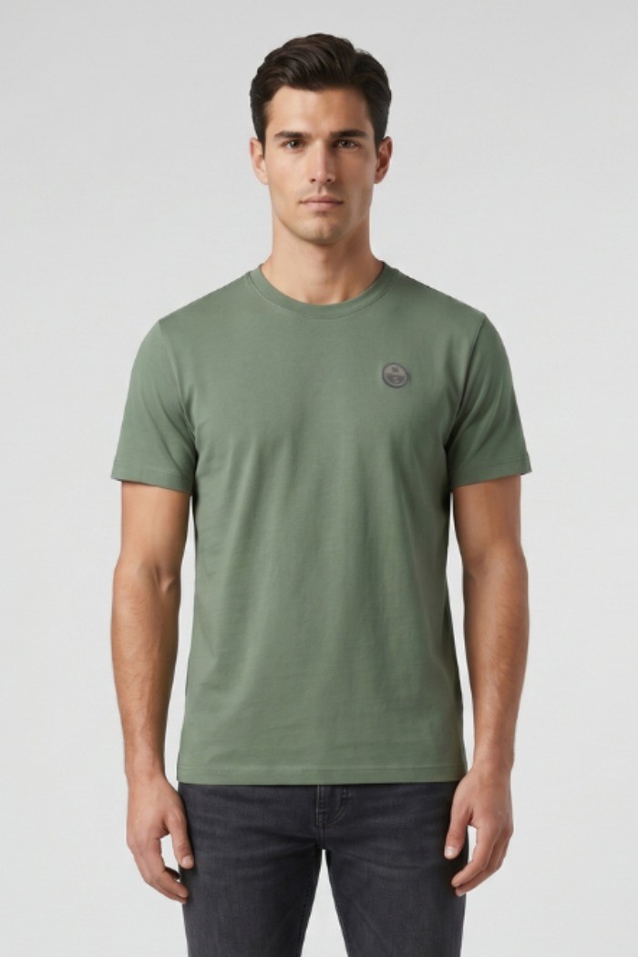 North Sails t-shirt in jersey di cotone stretch con logo patch 693156 [d2080e91]