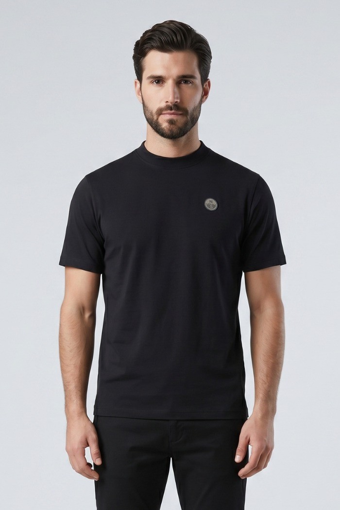 North Sails t-shirt in jersey di cotone stretch con logo patch 693156 [986cdef8]