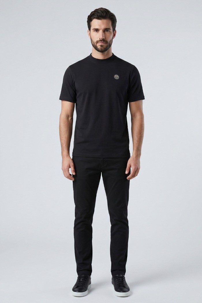 North Sails t-shirt in jersey di cotone stretch con logo patch 693156 [f6575cf1]