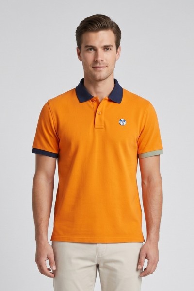 North Sails polo in piquet di cotone con dettagli a contrasto 692661 — 805219040079937_1