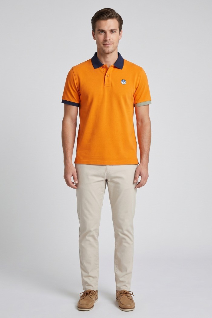 North Sails polo in piquet di cotone con dettagli a contrasto 692661 [390b64c6]