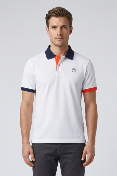North Sails polo in piquet di cotone con dettagli a contrasto 692661 — 805219040079937_3