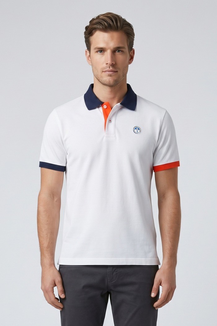 North Sails polo in piquet di cotone con dettagli a contrasto 692661 [f8dbb7be]