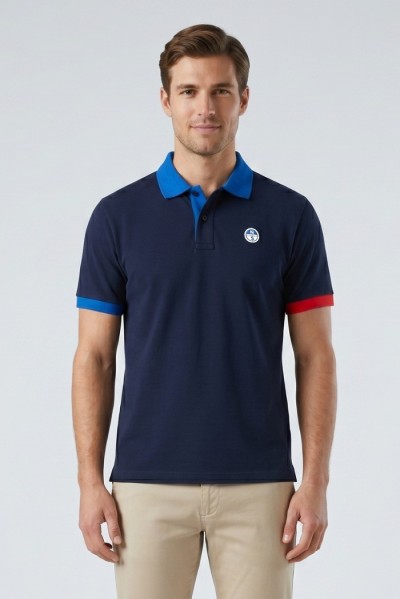 North Sails polo in piquet di cotone con dettagli a contrasto 692661 — 805219040079937_4