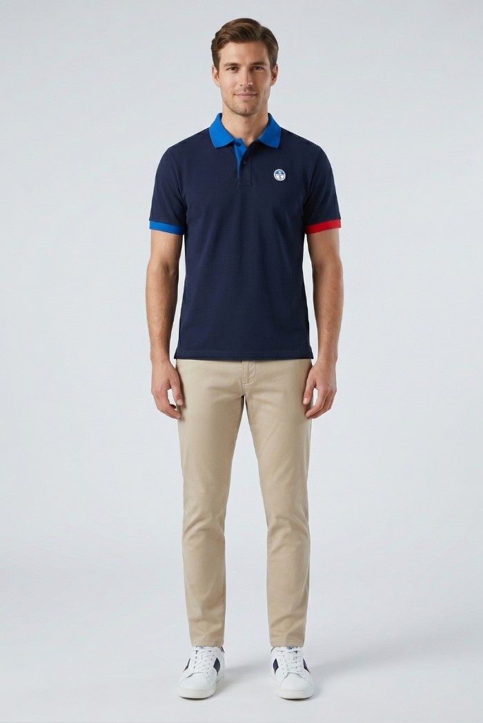 North Sails polo in piquet di cotone con dettagli a contrasto 692661 [0dfe8fb1]