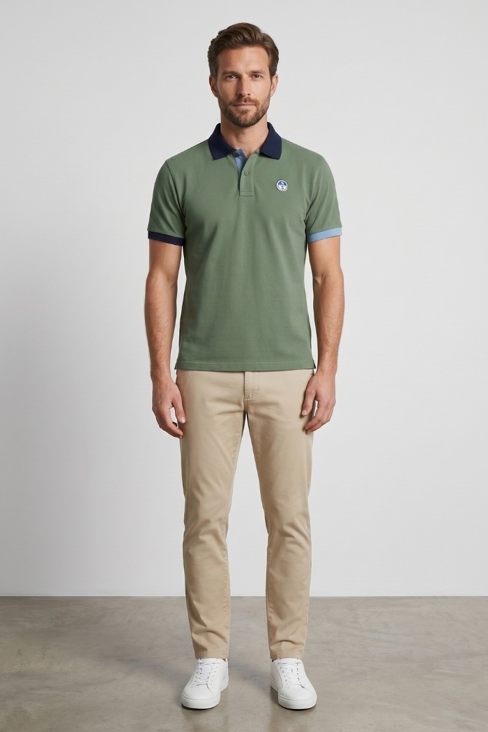 North Sails polo in piquet di cotone con dettagli a contrasto 692661 [f7865d52]
