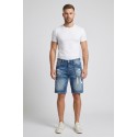 Icon bermuda in denim con stampa logo Memphis IUD018 [272a4186]