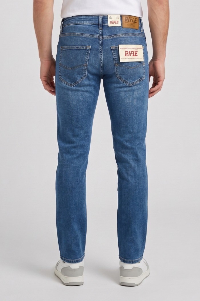 Rifle jeans in denim di cotone stretch slim fit RF432 [1706ff60]