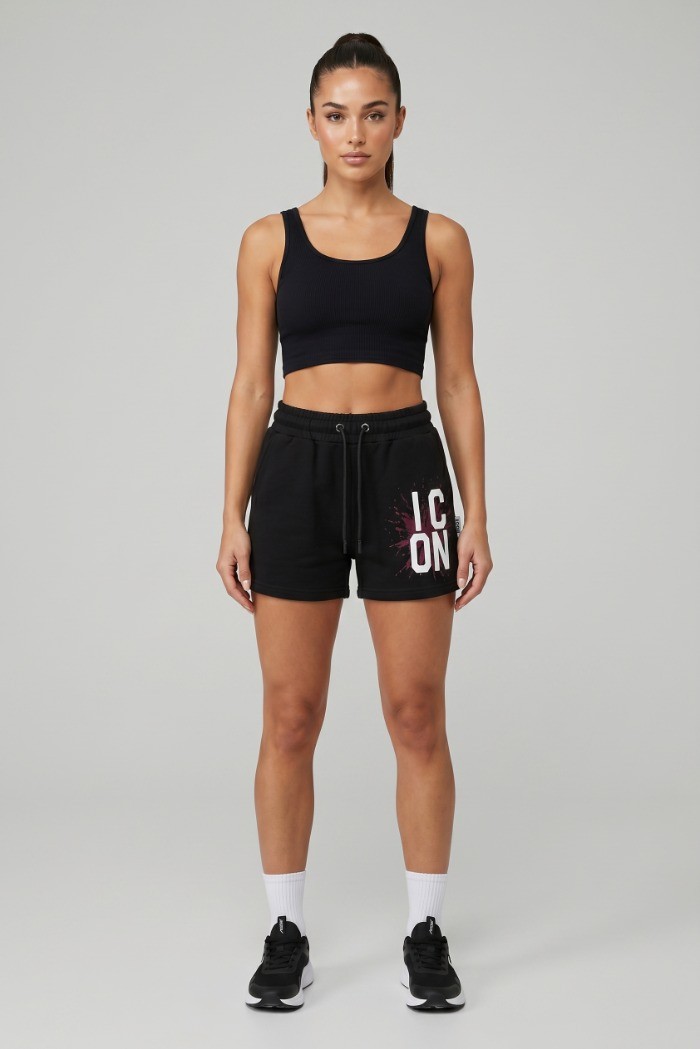 Icon bermuda in misto cotone con logo glitter IDB007 [753438d1]