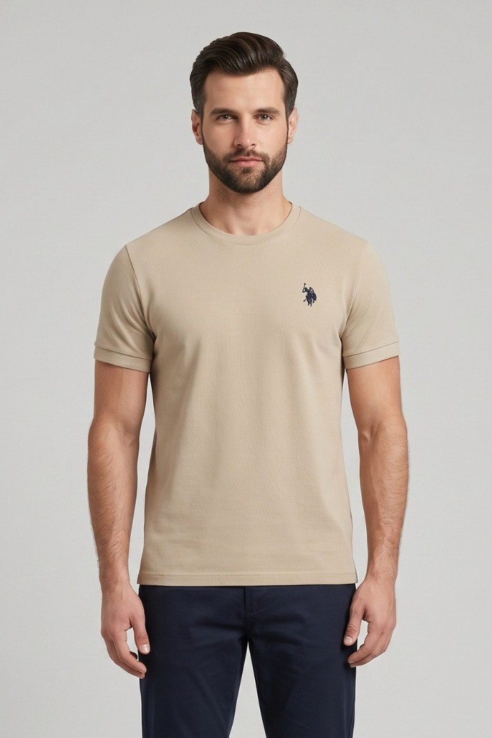 US Polo ASSN t-shirt in piquet di cotone con logo ricamato Bren US43154006 [4287e818]
