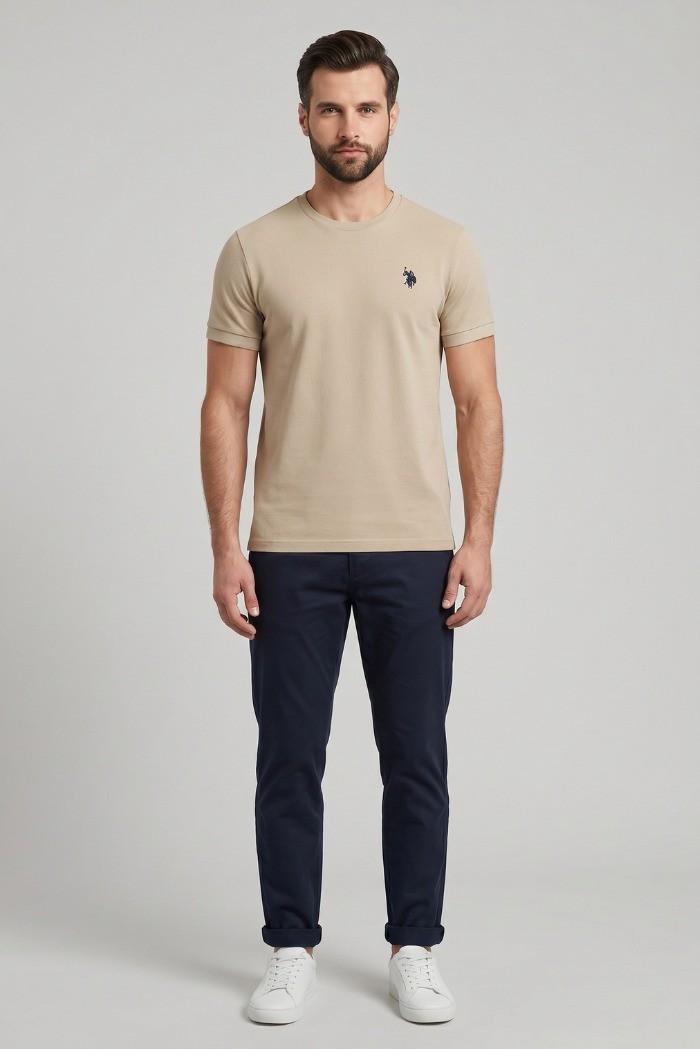 US Polo ASSN t-shirt in piquet di cotone con logo ricamato Bren US43154006 [2cbc6a11]