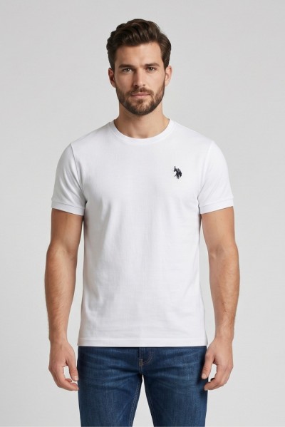 US Polo ASSN t-shirt in piquet di cotone con logo ricamato Bren US43154006 [66514f11]