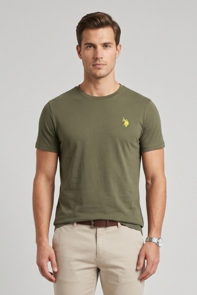 US Polo ASSN t-shirt in piquet di cotone con logo ricamato Bren US43154006 [073727f4]